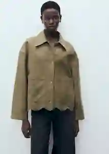 Sobrecamisa Swiss Khaki Talla M Mujer Mango
