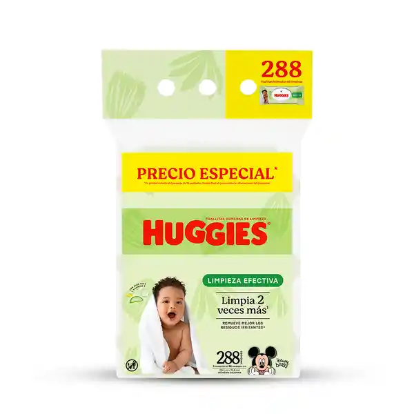 Toallita Húmedas Huggies Limpieza Efectiva Desechables 288 Und
