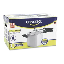 Universal Olla Presion Tradicional Cierre Interno 6 L