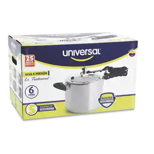 Universal Olla Presion Tradicional Cierre Interno 6 L