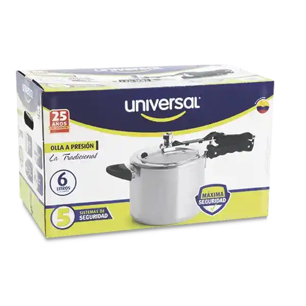 Universal Olla Presion Tradicional Cierre Interno 6 L