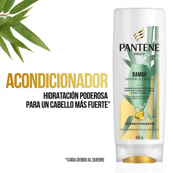 Shampoo Pantene Pro-V Bambu Nutre y Crece Control Caida Champu 400 ml + Acondicionador Pantene Pro-V Bambu Nutre y Crece Rinse 400 ml Pack