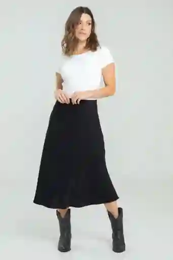 Falda Midi Vuelo Color Negro Talla 10 Ragged