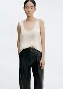 Top Nicole Offwhite Talla M Mujer Mango