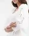 Camisa Embroidery Poplin Crudo Prístino Claro Talla S Chevignon