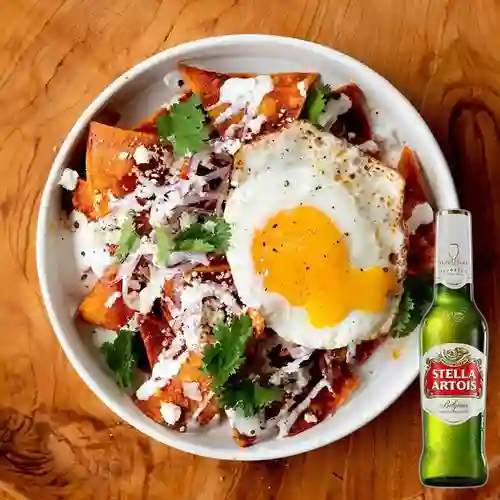 Combo Chilaquiles + Stella Artois 335 ml