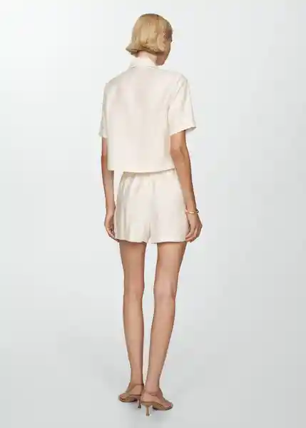 Short Boton-h Offwhite Talla S Mujer Mango