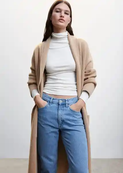 Abrigo Ringo Topo Talla XL Mujer Mango