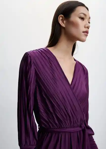 Vestido Eleni-A Morado Talla XS Mujer Mango