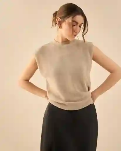 Suéter Tejido Café Dorado Medio Talla L 462G220 Esprit