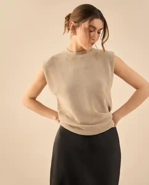 Suéter Tejido Café Dorado Medio Talla L 462G220 Esprit