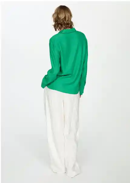 Camisa Lima Verde Talla M Mujer Mango