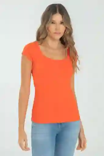 Camiseta Basica Gotera Color Naranja Talla S Ragged