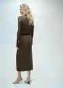 Vestido Percebes Khaki Talla M Mujer Mango