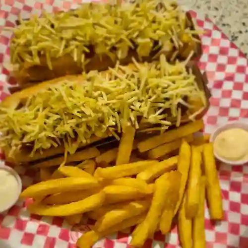 2 Perros Americano 1 Porción Papa