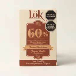 Lok Barra de Chocolate Oscuro Premium con Cacao al 60 %