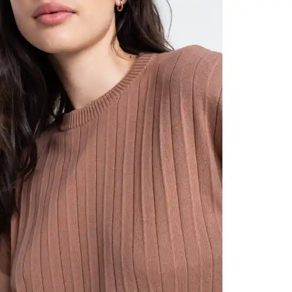  Saco Tejido Rubi Cafe Castor Medio Talla L Naf-Naf 