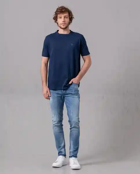 Camiseta Hombre Azul Talla M 100G001 Rifle
