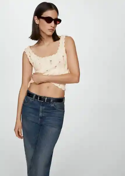 Top Crew Offwhite Talla S Mujer Mango