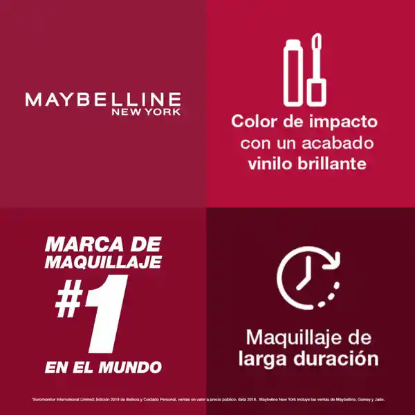 Labial Líquido Maybelline Vinyl Ink Unrivaled