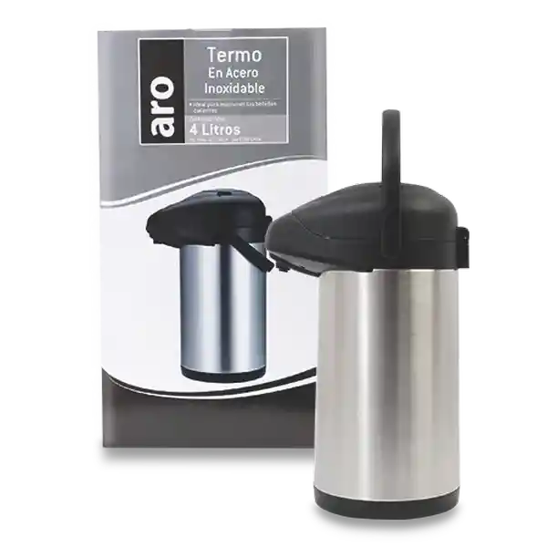 Aro Termo Acero Inoxidable Doble Pared 4 L