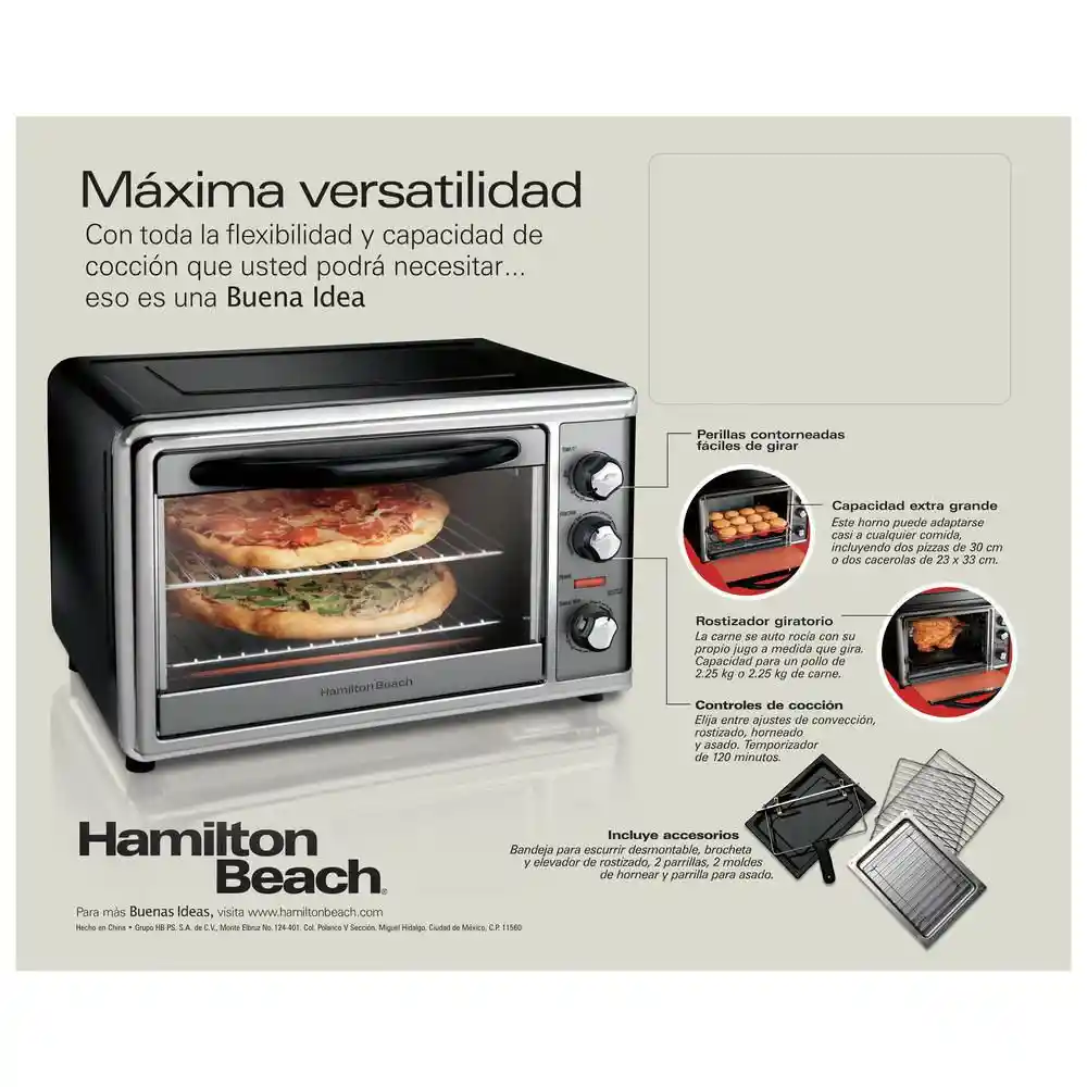 Hamilton Beach Horno Rosticero-Conveccion Marca: