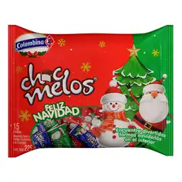 Chocmelos Masmelos Cubiertos de Chocolate Feliz Navidad