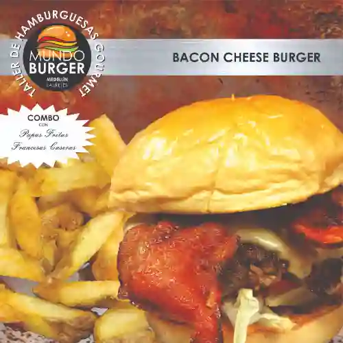 Bacon-cheese Burger + Papas Fritas