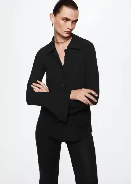 Camisa Coti Negro Talla M Mujer Mango