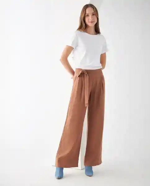 Pantalón Elegante Café Camello Medio Talla 16 432F020 Esprit