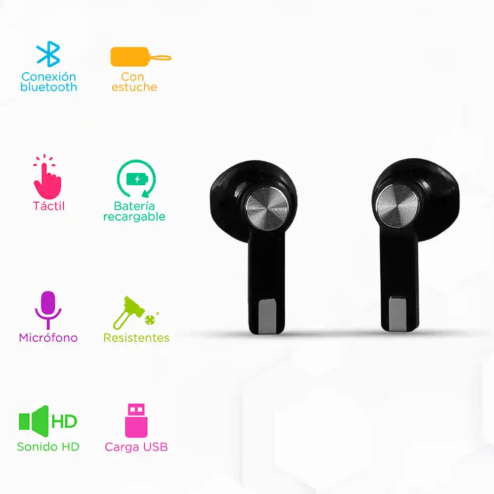 Audionos Half in Ear Tws Negro Modelo 118 Miniso