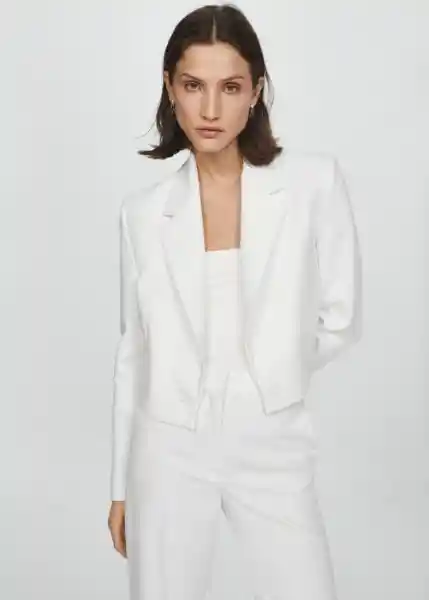 Traje Formal Americana Monaco Blanco Talla XS Mujer Mango