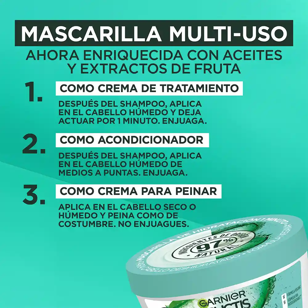 Tratamiento Capilar Hair Foof Garnier Aloe Hidratación 350 mL