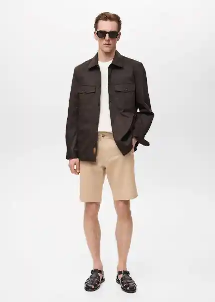 Bermuda Gracia Beige Talla 42 Hombre Mango