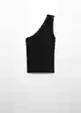 Top Asim Negro Talla XS  Mujer Mango