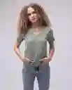  Camiseta Mujer Verde Talla Xs 600D002 AMERICANINO 