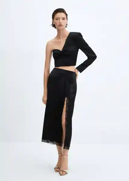 Falda Lynch Negro Talla L Mujer Mango