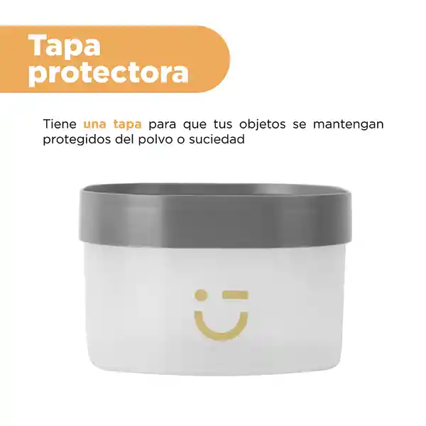 Organizador Plástico Serie Silvery Gray Gris Oscuro Miniso