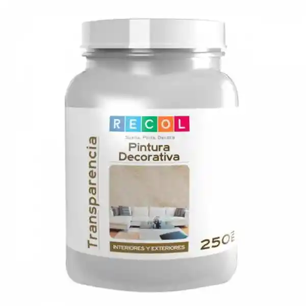 Recol Pintura Decorativa Para Interior y Exterior Plata