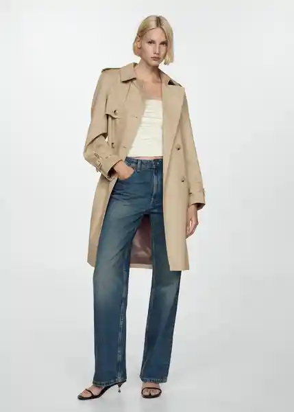 Saco Trench Polana Beige Talla S Mujer Mango