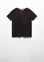 Camiseta Linito Negro Talla 28 Mujer Mango