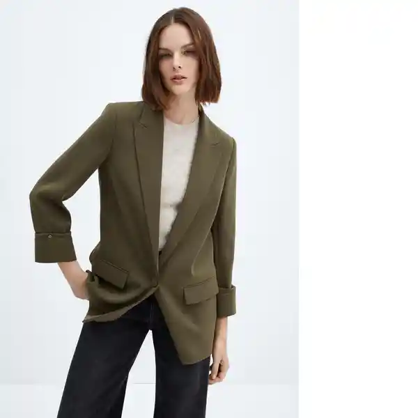 Blazer Americana Eleonor Khaki Talla M Mujer Mango