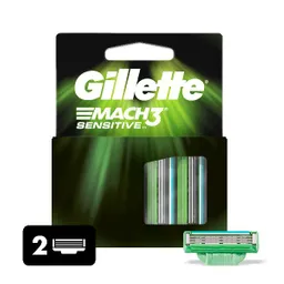 Gillette Mach3 Sensitive Repuesto de Afeitar X 2