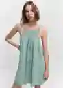 Vestido Linda Verde Talla L Mujer Mango