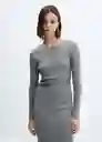 Vestido Bacilo Gris Talla M Mujer Mango