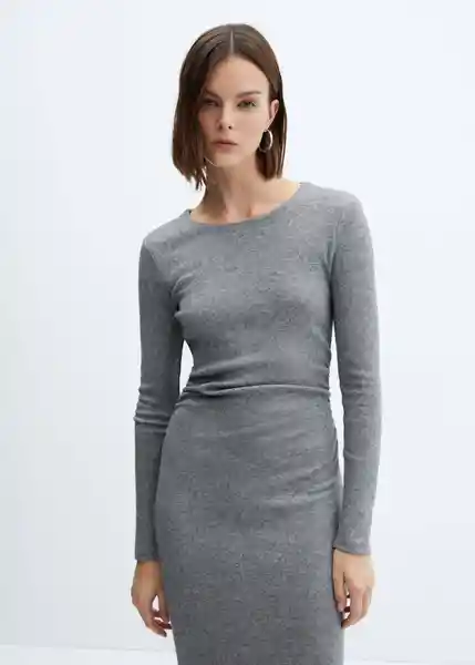 Vestido Bacilo Gris Talla M Mujer Mango