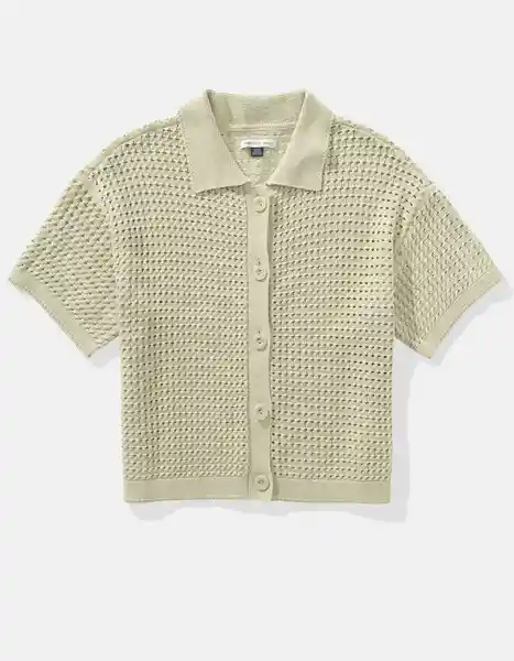 Suéter Tejido Mujer Verde Talla LARGE 1453309 American Eagle