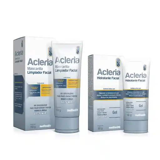 Combo Acleria Gel Hidratante Facial Medihealth + Mascarilla Facial Acleria Medihealth X 50 Gr