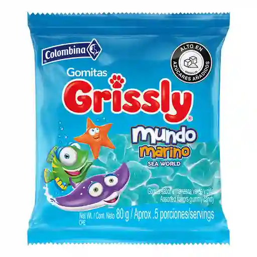 Grissly Colombinagomas Dulces Mundo Marino Sabor A Manzana Verde Y Pina