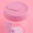 Vaso de Vidrio de Con Tapa de Silicona Rosa Miniso